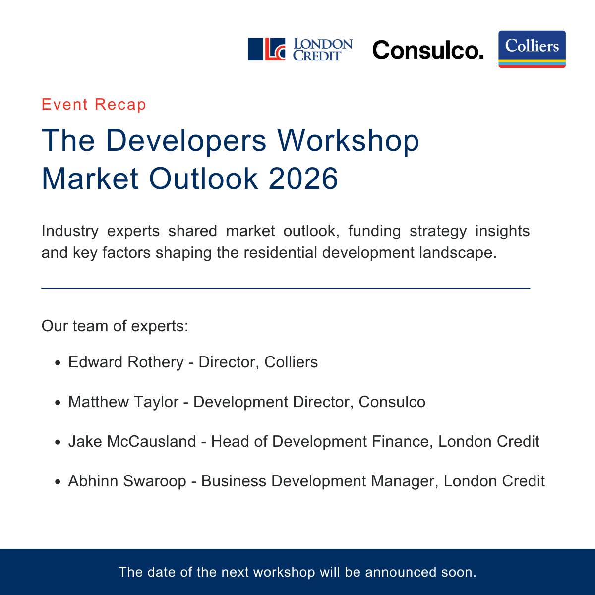 Developers Workshop Market Outlook 2026